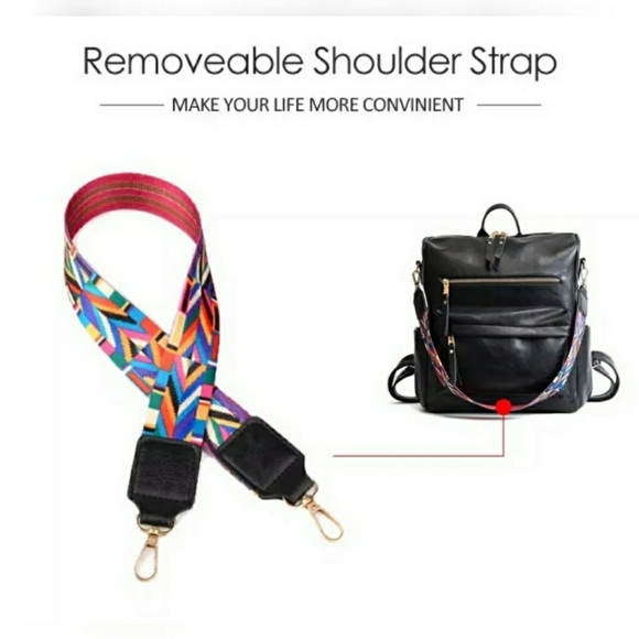 Black Convertible Guitar Strap Backpack Purse Bag - Picture 9 of 10